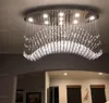 Moderne vague ovale goutte de pluie clair LED K9 lustre en cristal luminaire pour salon salle à manger avec GU10 Bulbs2108