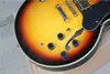 Custom Shop 50e verjaardag 335 Vintage Sunburst CS Semi Hollow Body Jazz elektrische gitaar zwarte slagplaat dubbele F-gaten blok Pe5952338