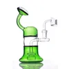 Hookahs 7 '' Glas vatten Bong Lila Grön Heady Mini Pipe Dab Rigs Små Bubbler Bägare Oil Rig