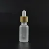 Bamboo Cap de vidro fosco Dropper Bottle líquido reagente Pipeta Garrafas Eye Dropper Aromaterapia Óleos Essenciais Perfumes frascos LX2650