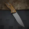 1Pcs New 1810S Ball Bearing Flipper Folding Knife D2 Half Serration Satin Blade Zebrawood Handle EDC Pocket Knives Gift Knife