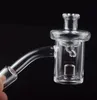 Wholesale price 4mm Clear Bottom Core Reactor Quartz Banger With Glass UFO Carb Cap 10mm 14mm 18mm Quartz Nail For Glass Water Pipes