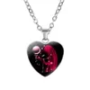 Douze constellations collier verre coeur forme zodiaque pendentifs collier hip hop bijoux