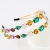 New Bunk Design Luxurious Headband Full Arrange Colors Faux Diamond Multi Shape Rhinestones Style Hair Hoop Wholesale