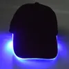 Diseñador LED Hat Night Club Party Gorras de béisbol luminosas Strapback Algodón Hip Hop Visera negra