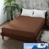 1PCS Fitted Sheet Solid Color Bed Sheets With Elastic Band Double Queen Size 160cm*200cm Mattress Cover 100% Polyester