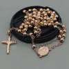 6mm chapelet catholique perles chaîne collier croix en acier inoxydable collier hommes bijoux ou femmes longue chaîne collier pour Noël Gif240F