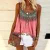 Mulheres Sexy 2020 Verão Casual Beach Befree Boho Impresso Floral Strap Sem Mangas Tanques Tops Feminino Camisa Camis