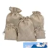 50-Piece Natural Drawstring Burlap Bags Jewelry Pouches 4x6"(10x15cm) Gift Packing Jute Hessian Linen Bags for Wedding Party Favor Christmas