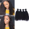 Tissage en lot mongol naturel crépu bouclé, Extensions de cheveux, couleur naturelle, trame de cheveux, lots de 4