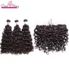 Paquets de vague d'eau avec cheveux humains frontaux 3 paquets et frontal 13x4 HD frontal en dentelle transparente avec paquets paquets de cheveux indiens Remy vente Greatremy