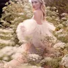 A Line Wedding Dresses Illusion Halter Lace Appliques Sleeveless Birdal Gowns Sequins Tiered Ruffles Vestidos De Novia