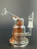 6 Inch mini gold dab oil rig glass bong Hookahs showerhead perc small water pipe with 14mm bowl