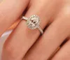 Size 6-10 Stunning Luxury Jewelry Sparkling Diamond Ring Real 925 Sterling Silver Oval Cut White Topaz Eternity Women Wedding Bridal Ring