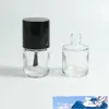فارغة واضحة الزجاج gelish أظافر زجاجة زجاجة زيت الأظافر 5-8-10-12-15 ملليلتر شكل جولة مربع مع غطاء المسمار البلاستيكية السوداء