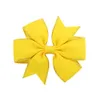 50st Phnom Penh Solid Grosgrain Ribbon Bows Clips Hairpin Girl's 3 "Hårbågar Boutique Hair Clip Headware Kids Hair Tillbehör