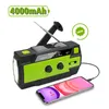 Lampada solare Radio Emergenza AM / FM / WB Manovella USB con torcia a LED Power Bank 4000mAh