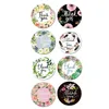 500 stks / roll round floral dank u stickers 1inch voor bruiloft gunsten en partij handgemaakte stickers envelop zeehonden briefpapier sticker