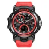 腕時計Smael 2021 Sport Watch Men Dual Time Waterproof 50m Miliatry Watch Chrono Alarm Wristwatch Vintage Classic Digital 235G