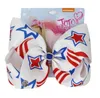 12PCSlot 4 juli 7 inch American Flag Jojo Swia Hair Bow Cheer Bow Stars and Stripes Chip Elastic Band Girl Hair Accessories1436771
