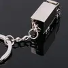 100pcs Cool Creative Fashion container truck Metal Keychain Ring Keyring Key Chain Ring Silver Fob Funny Gift Promotion Wedding party