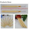 Wooden Handle Hook Needles Micro Rings Needle Hairdressing Styling Hair Tools For Ring Hair Extensions