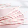 Disposable Drinking Straws Paper Straw Pink Straws For Party Supplies Birthday Wedding Decorations And Celebrations yq2096