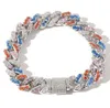 Bracelet à maillons cubains Miami pour hommes, 12mm, 7 pouces, 8 pouces, Hip hop, CZ, bracelets cubains, zircone cubique, bijoux 233Z