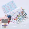 Nail Art Transfer Klistermärken Dekaler 30st / Pack 3D Star Laser Marmor Blomma Butterfly Scenery Sky Partns Paper Tips Nails Folys