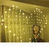 2m * 1.6m 128leds bröllop gardin LED-strängar hjärta lampor Fairy Christmas Lights Festival Garden DJ Light party lampa