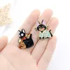 Black Cat Jiji ENAMEL PINS 7Styles Cat Cartoon Movie Kiki Brosches Animal Jewelry Brosches Lapel Pin For Friends Gifts1809396