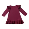 Baby Mädchen Kleider Fliegen Ärmel Kleinkind Mädchen Falten Kleid Kinder Designer Kleidung Solide Mädchen Outfits Boutique Baby Kleidung DW4342