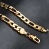 Mode 18K Réel Plaqué Or Figaro Chaînes Collier Bracelet Pour Hommes Colliers Bracelets Avec 18K Timbre Chaud Hommes Bijoux Livraison Gratuite