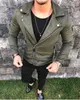 2020 Höst Stilig Men Pea Coat Warm Suede Leather Blend Motor Biker Jacket Zipper Outwear Crop Tops Plus Size M-2XL