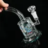 Recycler Glass Beaker Bong Heady Bong mini Dab Rigs Narghilè Pipa ad acqua Olio denso fumo di cera narghilè 14mm Ciotola tubi gorgogliatore