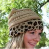 11Color Leopard Knit Hats Women Winter Leopard Patchwork Sticked Beanies Hat Warm Skull Crochet Caps Unisex Woolen Cap GGA360425876303