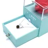 Großhandel Hochwertige Rose Schubladenbox Papier Holz Schmuck Halskette Geschenkbox