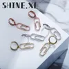 Hip Hop Unique PaperClip Safety Pin Star Full Micro Pave CZ Sparking Bling Unique Earring Jewelry5161574