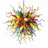 Ronde bal kristal kroonluchters lamp gekleurd kunstverlichting armatuur kroonluchter handgemaakte geblazen glas hanglamp