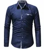 Men'S Shirts 2020 Brand Fashion Male Shirt Long-Sleeves Tops Polka Dot Casual Shirt Mens Dress Shirts Slim XXXL