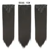 Clip per capelli lisci di media lunghezza da 22 pollici nell'estensione dei capelli Capelli finti sintetici Set intero da 7 pezzi6290156