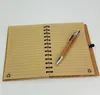 Notebook spiralny Drewno bambusowe okładki Notatniki Notatnik z piórem Student Notatniki środowiskowe Hurtownie Dostawy Wy 717q