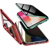Pełna pokrycie Prywatność Adsorpcja magnetyczna Szkło hartowane Metalowa etui na telefon dla iPhone 11 Pro Max XR XS 8 7 Plus Magnetyczny Anti Cover