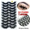 10Pairs 3D Mink Volume Thick False Eye Lashes Wispy Cross Fluffy Extension Eyelashes Extension Beauty Eye Makeup Tools6901992