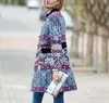 Autumn Fashion Women Winter sweater warm designer woolen coat design long wool blend dress Outerwear Windbreaker print Fleece casual jacket