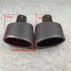 1 piece Oval slanted Shiny Carbon Black Stainless Steel Exhaust Pipe For Akrapovic CAR MODIFIDE MUFFLER End pipes