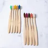 Bamboo Toothbrush Adult Soft Rainbow Environmentally Bamboo Wooden Handle Tooth brush Eco-friendly Toothbrush 11 colors