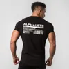 New Summer Fashion ALPHALETE Short Sleeve T-shirts Bodybuilding and Fiess Mens Gyms Clothing Workout Cotton T-shirt Men