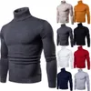 E-Baihui homens outono inverno gola alta manga longa slim pulôver camisola camisa blusa top moda pulôver