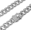 18K Gold Lab Diamond Cuban Chain Link Micro Pave Miami Bling 12mm Full Iced Cuban Chain Halsband 16Inch-24Inch